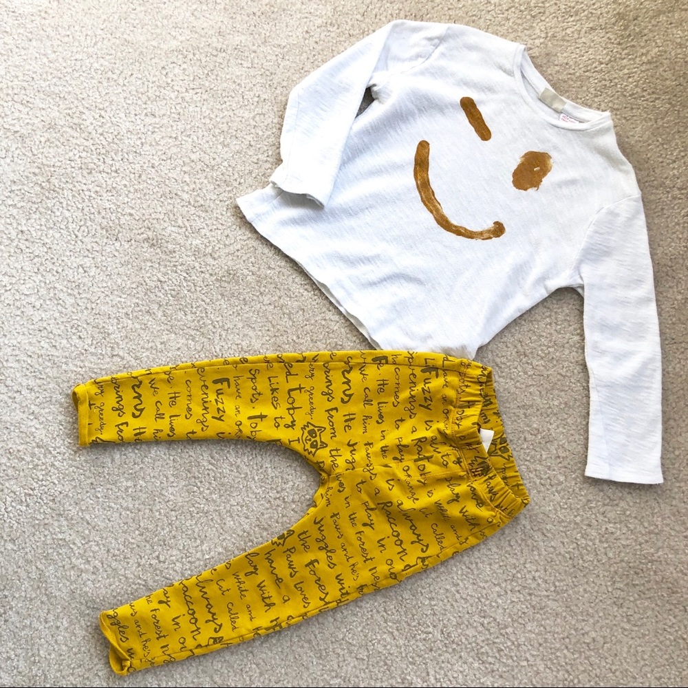 🚫SOLD🚫ZARA BABYBOY Harem pants and Smile top